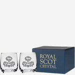 Royal Scot Crystal's 2 x 24cl 'No.1 Dad' Engraved Barrel Tumblers will be presented inside a blue gift box.