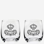 Royal Scot Crystal has created this set of 2 x 24cl 'No.1 Dad' Engraved Barrel Tumblers.