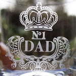 This Royal Scot Crystal Dimple Base 'No.1 Dad' Engraved Large Tumbler has been engraved.