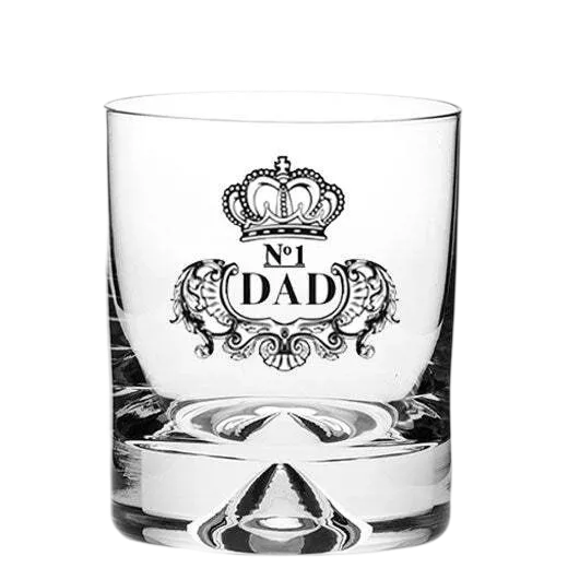 This Dimple Base 'No.1 Dad' Engraved Large Tumbler has been designed by Royal Scot Crystal.