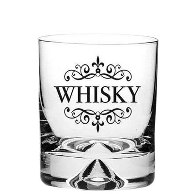 This Dimple Base 'Whisky' Engraved Large Tumbler has been created by Royal Scot Crystal.