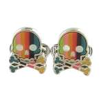 These skull shaped Paul Smith cufflinks come with the multi stripe design on the front.