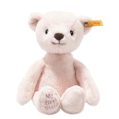This Rose Pink My First Steiff Teddy Bear has been designed by Steiff.