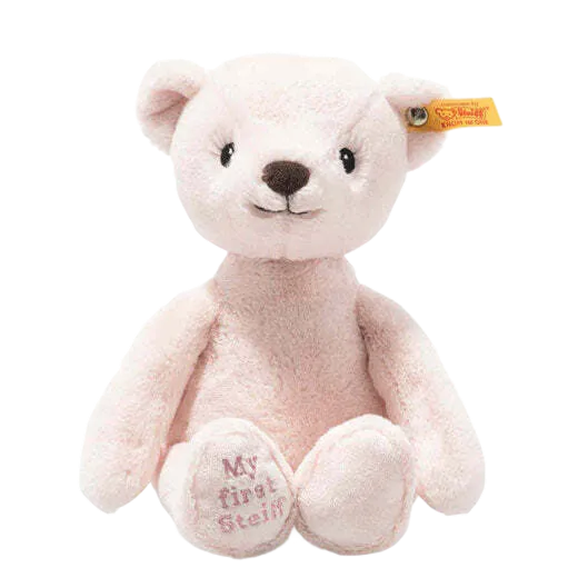 This Rose Pink My First Steiff Teddy Bear has been designed by Steiff.