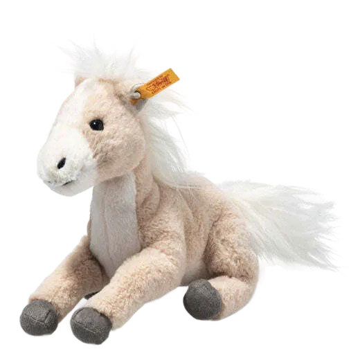 This Soft Cuddly Friends Gola the Dangling Horse is designed by Steiff.
