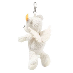 Steiff's Lotte Guardian Angel Teddy Bear Pendant has angel wings on the back in white to match the fluffy exterior.