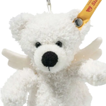 This Lotte Guardian Angel Teddy Bear Pendant by Steiff has an embroidered smiling mouth with safety eyes and a soft face.