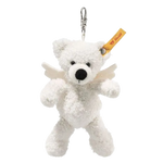 This Lotte Guardian Angel Teddy Bear Pendant by Steiff has a polished silver