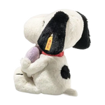 This Soft Cuddly Friends Snoopy Heartbreakers Club 22cm by Steiff is made with soft plush and a mix of synthetic stuffing with a beanbag centre to keep Snoopy weighted down.