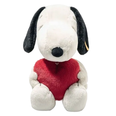 Steiff's Soft Cuddly Friends Snoopy Love 30cm is perfect for gifting to a Peanuts fan and has a beanbag stuffing to keep it weighted down.