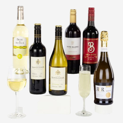 Six Wines in a Box by Wheelers Luxury Hampers.