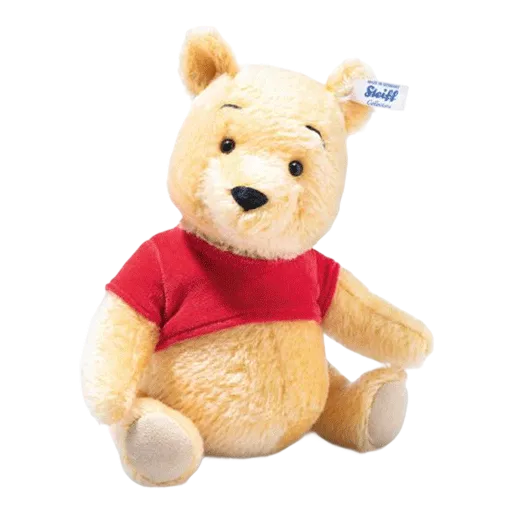 Steiff x Disney's Winnie The Pooh is made out of mohair and cotton with a brass "Button-in-Ear".