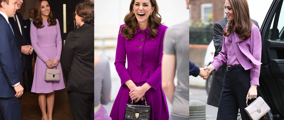 Kate Middleton with her Aspinal of London Mayfair handbag