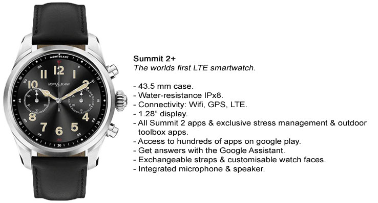 Montblanc Summit 2+ Specifications