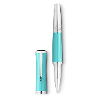 This Muses Maria Callas Special Edition Rollerball Pen by Montblanc has a turquoise stone on the platinum-plated clip.