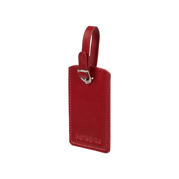Samsonite Red PU Leather Luggage Tag x2 Wheelers Luxury Gifts