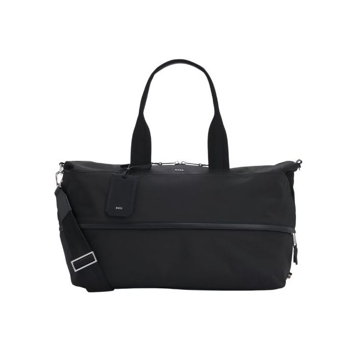 BOSS Expandable Highway Black Holdall in Recycled Polyester Wheelers Luxury Gifts