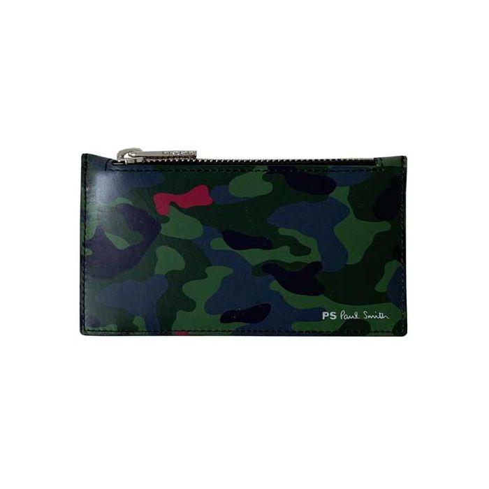 Paul Smith Khaki Camo Print Zipped Coin Pouch Wheelers Luxury Gifts