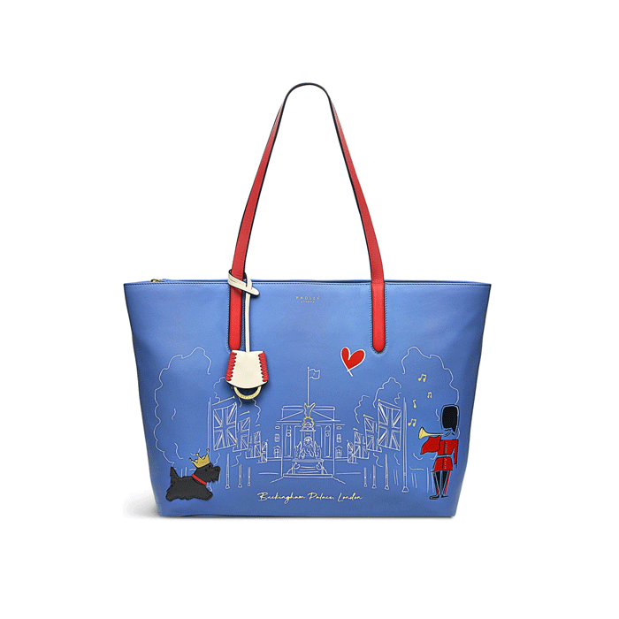 Radley The Coronation Palace Large Tote Bag In Blue Leather
