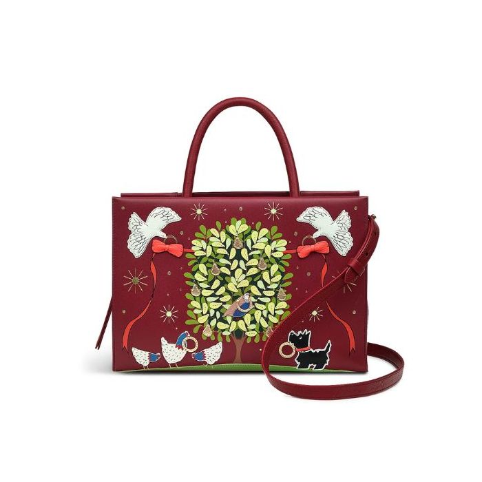 Radley 12 Days of Christmas Multiway Cranberry Leather Bag Wheelers Luxury Gifts
