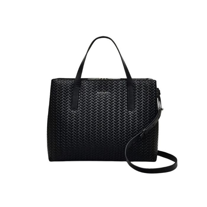 Radley Dukes Place Black Weave Medium Zip Top Multiway Bag Wheelers Luxury Gifts