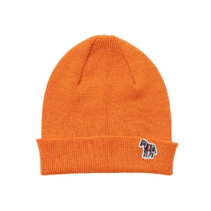 Paul Smith Zebra Orange Knit Wool Beanie Hat