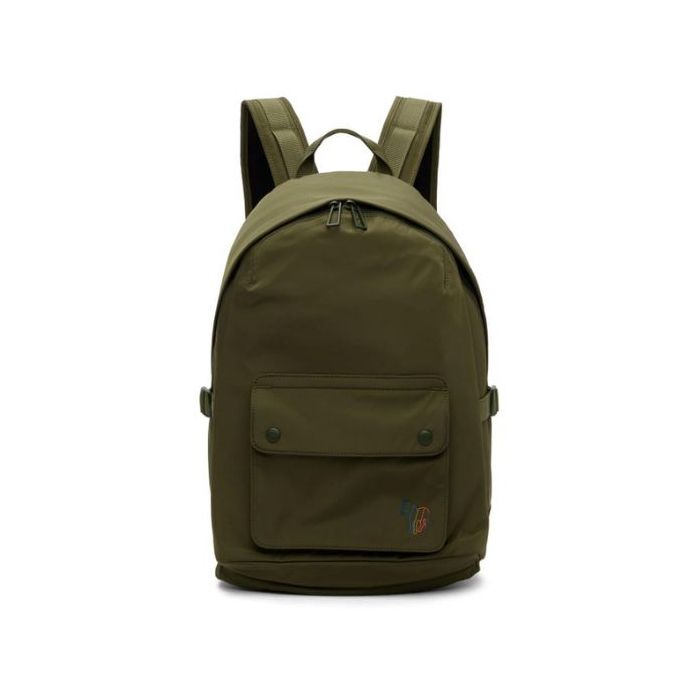 Paul Smith Zebra Recycled Polyester Khaki Backpack