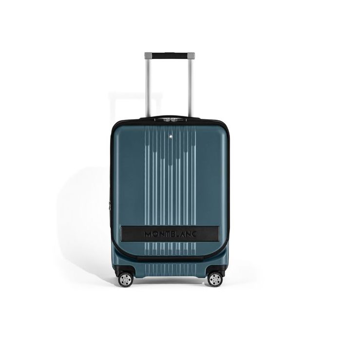 Montblanc MY4810 Avio Blue Cabin Trolley with Front Pocket Wheelers Luxury Gifts
