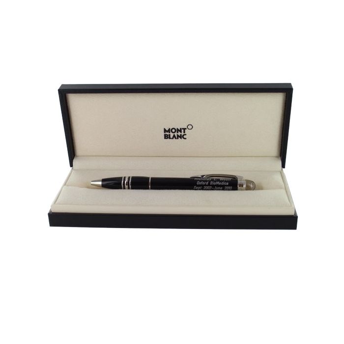 Montblanc Three Line Writing Instrument Cap Engraving Grotesque Italics Font Oxford BioMedica Wheelers Luxury Gifts