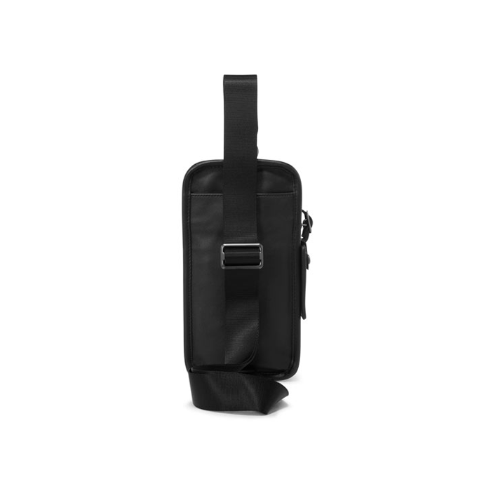 TUMI Alpha 3 Black Leather Compact Sling Bag Wheelers Luxury Gifts