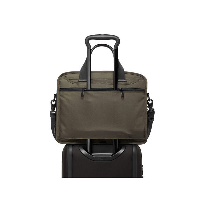 TUMI Alpha 3 Expandable Laptop Briefcase Olive Green