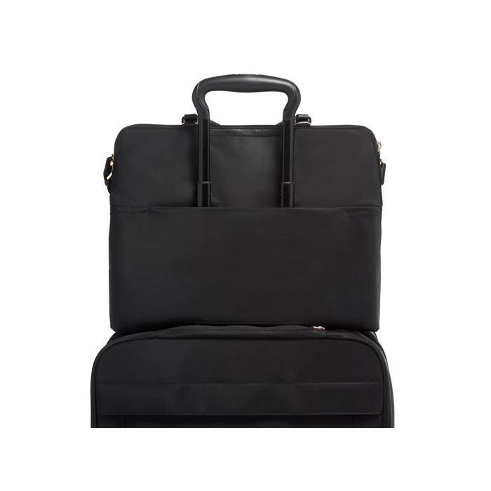 TUMI Voyageur Black Clare Double Zip Briefcase Wheelers Luxury Gifts