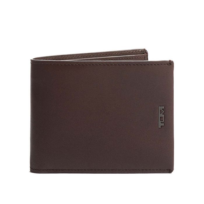 TUMI Dark Brown Nassau Global Double Billfold Wallet Wheelers Luxury Gifts