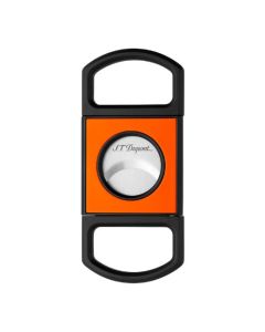 This Neon Orange Cigar Cutter by S.T. Dupont has a glossy orange centre with contrasting black edges.