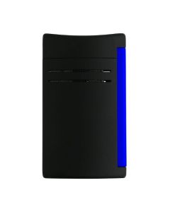 This S.T. Dupont Maxijet Matte Black & Neon Blue Lighter is a larger version of the minijet lighter and is quite slim with a curved shape.