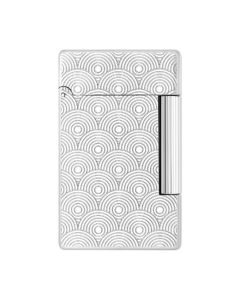 This S.T. Dupont Initial Cinatique Guilloche Palladium Lighter is made out of brass with a palladium finish.