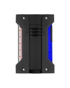 This S.T. Dupont Défi Extrême Matte Neon Blue Lighter has a matte black hard shell over the neon blue.
