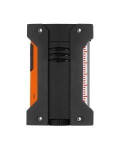 This Défi Extrême Matte Neon Orange Lighter by S.T. Dupont is great for using outdoors as it has a strong blue flame that withstands the wind and cold temperatures.