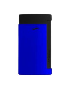 S.T. Dupont's Slim 7 Neon Blue Lighter has a matte black exterior with neon blue casing.
