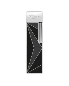 S.T. Dupont's Twiggy Fire X Black and Chrome Lighter has been inspired by the fire x accessories and leather range and features a striking pattern.