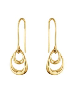 These Offspring 18 KT Yellow Gold Earrings by Georg Jensen are great for special occasions and have a hook for fastening.