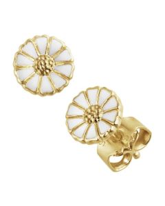 This pair of Gold Plated 18 KT Small Daisy Stud Earrings by Georg Jensen can be worn everyday as they're small and delicate.