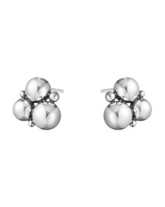 This Moonlight Grapes Sterling Silver Earrings by Georg Jensen has an oxidised finish on the sterling silver surface.