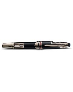 Montblanc's Great Characters J. F. Kennedy Fountain Pen Limited Edition 83 is made out of 18 K gold with black lacquer.