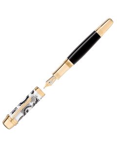 This Montblanc Luciano Pavarotti Limited Edition 888 Fountain Pen is made with gold-plating with 5 different precious stones embellishing the barrel and cap.