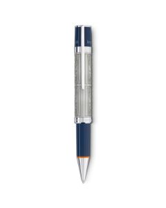 This Montblanc Great Characters Edition Andy Warhol Ballpoint Pen has a dark blue and polished silver barrel.