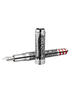 This Montblanc Peggy Guggenheim Limited Edition 4810 Fountain Pen, Patron of Art has an abstract art deco pattern on the cap and barrel.