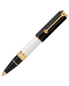 This Montblanc Writers Edition William Shakespeare Special Edition Ballpoint has a guilloche pattern in precious white resin with black and gold.