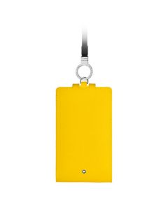The Montblanc Sartorial yellow textured leather phone holder.