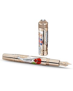This Montblanc Great Characters The Beatles Limited Edition 88 Fountain Pen is made out of solid gold with an intricate lacquer barrel and cap.